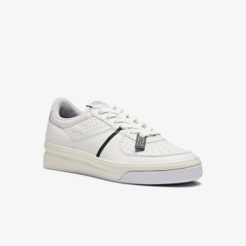 Lacoste Quantace Leather Sneakers Pánské - Tenisky Bílé / Béžový | CZ-DiRvwW